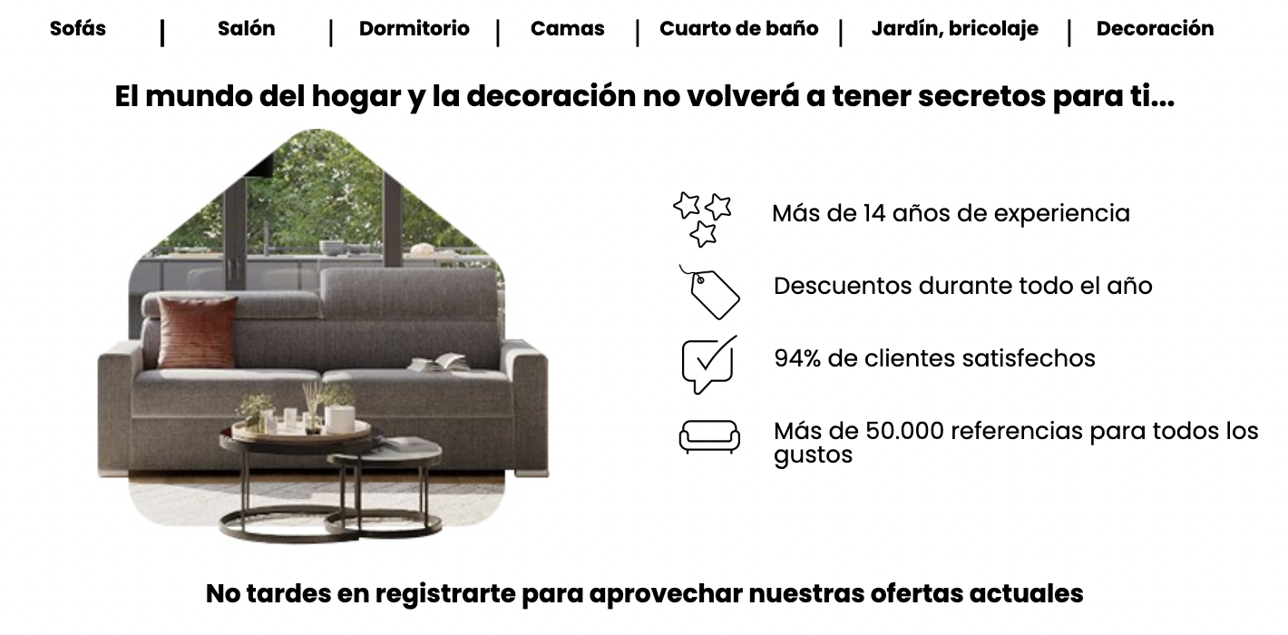 Muebles y artículos para tu hogar siempre al mejor precio
